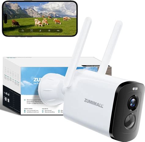 Amazon.com : ZUMIMALL Security Camera Wireless Outdoor, 2K Battery ...