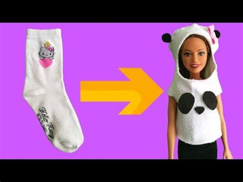 Barbie Clothes Hacks: DIY Barbie Hoodie From Socks