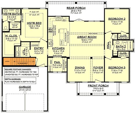 One-Story Modern Farmhouse Plan with Open Concept Living - 1706 Sq Ft ...