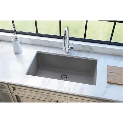 Elkay Quartz Classic Undermount Composite 33 in. Single Bowl Kitchen ...