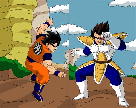 Goku vs Vegeta by captain77 on DeviantArt