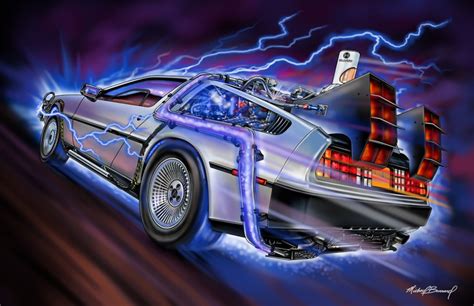 Back to the Future Delorean Time Machine Print - Etsy UK