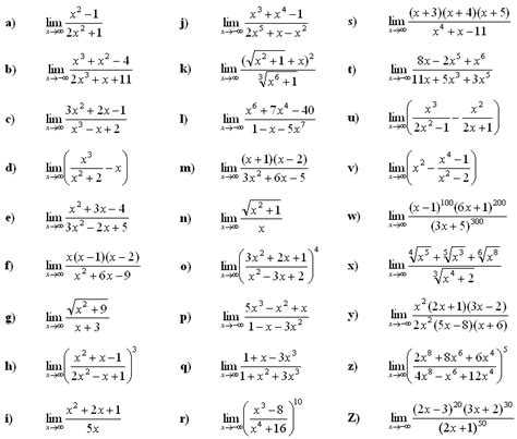 Laws Of Limits Worksheet