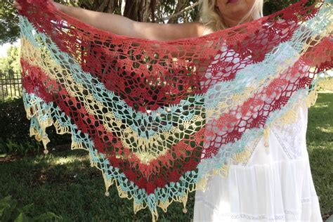 Craft Supplies & Tools Shawl Crochet Pattern Vintage BOHO Shawl Wrap ...