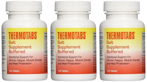 THERMOTABS Salt Supplement Buffered Tablets 100 Tablets (Pack of 3 ...