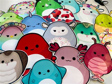 Squishmallow Inspired Stickers & Magnets Weatherproof Sticker Pack ...