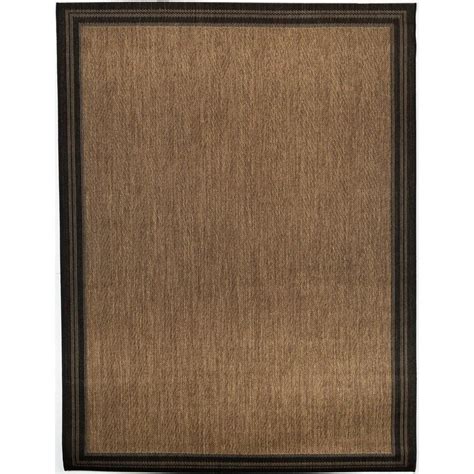 Hampton Bay Border Black Brown 5 ft. 3 in. x 7 ft. Indoor/Outdoor Area ...