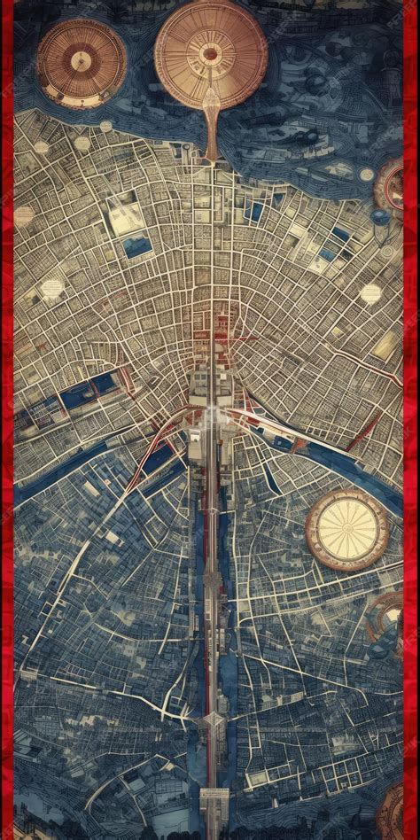 Premium AI Image | Birds eye view Map of PARIS old style drawing ...