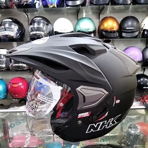 Jual HELM NHK PREDATOR CRYPTON SOLID BLACK DOFF | Shopee Indonesia