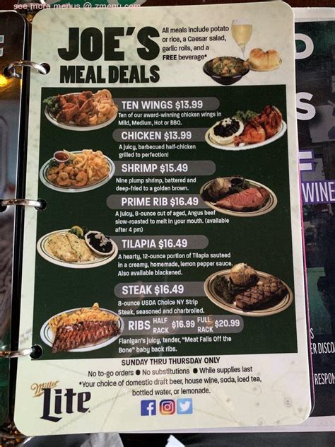 Menu at Flanigan's Seafood Bar and Grill, North Miami, Biscayne Blvd