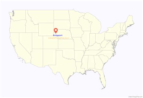 Map of Bridgeport city, Nebraska