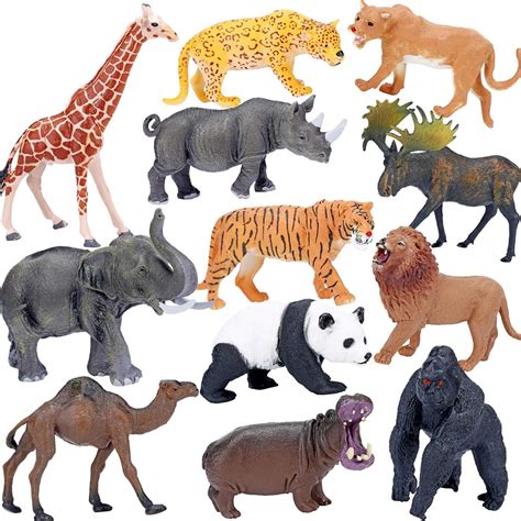 Amazon.com: Safari Animales Figuras Juguetes, realista Jumbo Wild Zoo ...