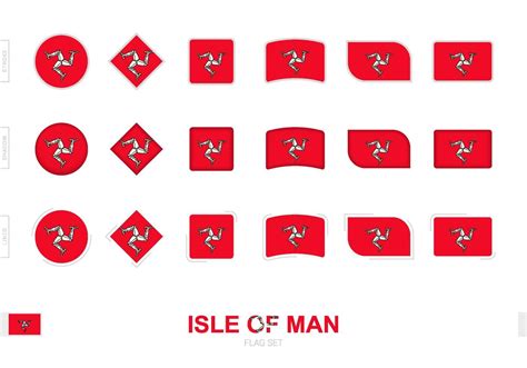 Isle of Man flag set, simple flags of Isle of Man with three different ...