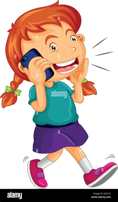 Girl talking on the cellphone illustration Stock Vector Image & Art - Alamy