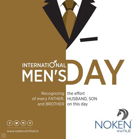 an international men's day poster with a suit and tie