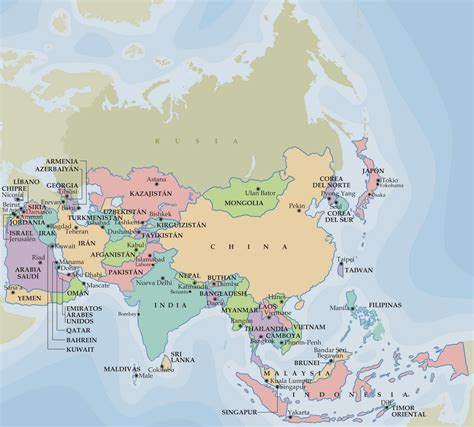 Mapa mudo fisico asia para imprimir - Imagui