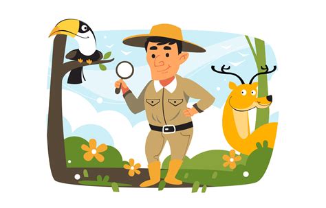 Wildlife Biologist At The Forest 8998341 Vector Art at Vecteezy