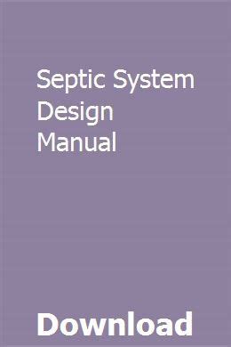 Septic System Design Manual | Owners manuals, Repair manuals, Manual