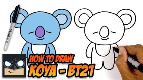 Download 18+ Bt21 Bts Drawing Easy Cartoon - AH Long Hair