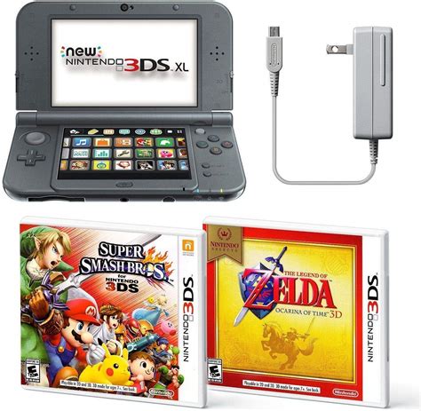 Buy Black Nintendo 3DS XL Bundle Nintendo, AC Adapter, and Two Full ...