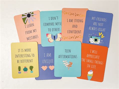 Teen Affirmation Cards BRIGHT | Etsy