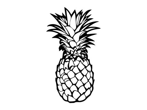 Pineapple Outline SVG, Pineapple Clipart, Pineapple Files for Cricut ...