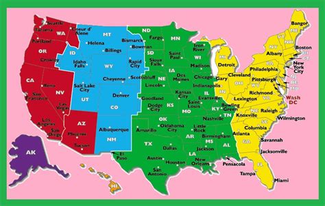 Time Zone Map Usa Printable