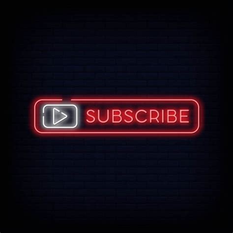 Premium Vector | Subscribe button neon signboard for youtubers ...