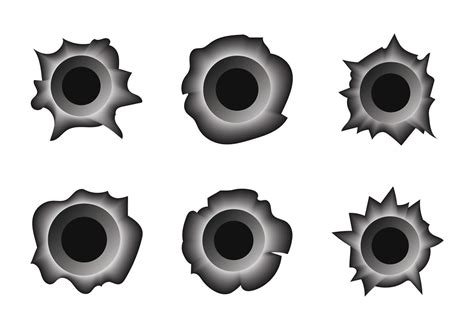 Free Bullet Hole Metal Vector Set 97919 Vector Art at Vecteezy