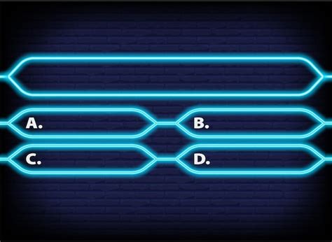 Premium Vector | Neon quiz game template. four options answers for ...