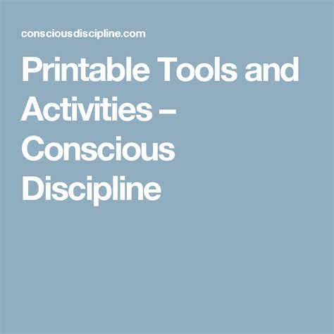 Printable Tools and Activities – Conscious Discipline | Disziplin ...