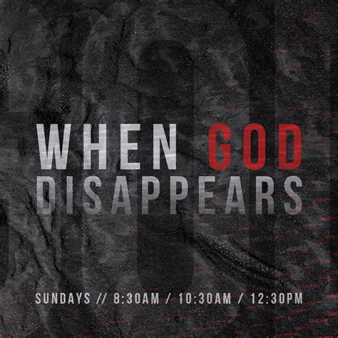 New Sermon Series: When God Disappears - JeffManess.com