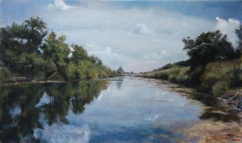 Down by the River - Landscape Oil painting - Fine Arts Gallery ...