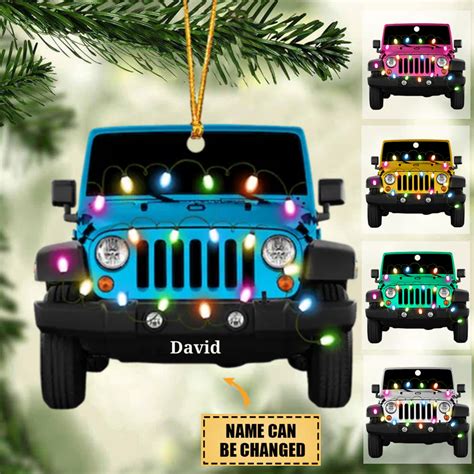 Personalized Jeep Car Acrylic Christmas Ornament - jasbuy