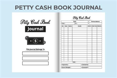 Petty cash book template interior. Cash in and cash out tracker logbook ...