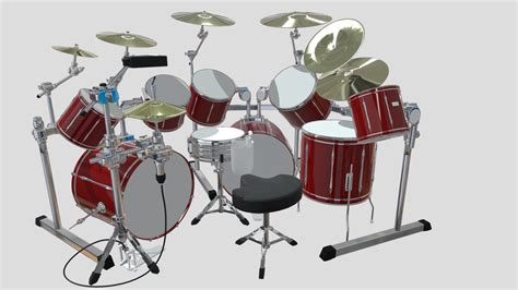 6 Piece Drum Set - Download Free 3D model by SINNIK [a666c30] - Sketchfab