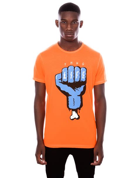 Pull&bear Print T shirt in Orange for Men | Lyst