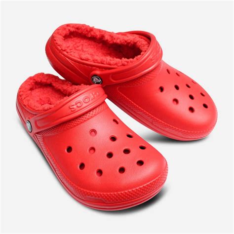 Classic Warm Lined Crocs Clog for Women in Red