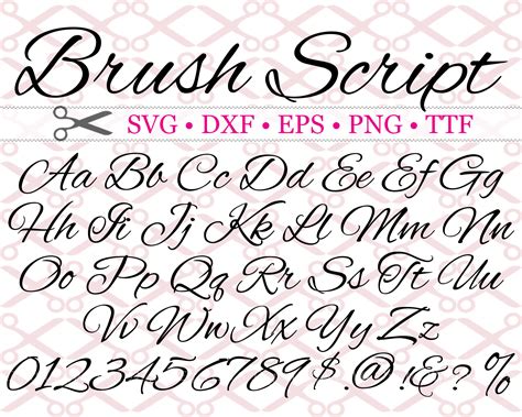 BRUSH SCRIPT Calligraphy Font Monogram Svg, Dxf, Eps, Png Digital ...