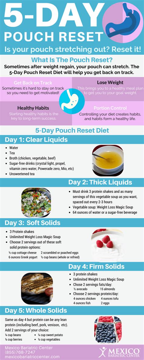 5 Day Pouch Reset Diet - Infographic | Pouch reset, Gastric sleeve diet ...