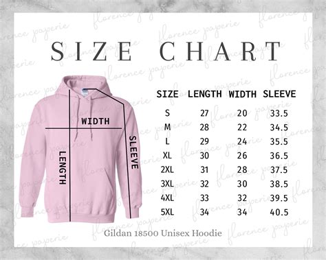 Gildan 18500 Size Chart Gildan Hoodie Size Chart, 18500 Size Chart ...