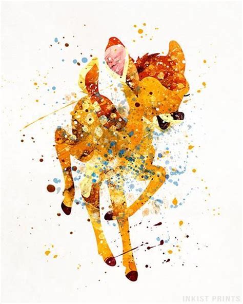 Bambi Type 3 Print | Watercolor disney, Disney drawings, Bambi disney