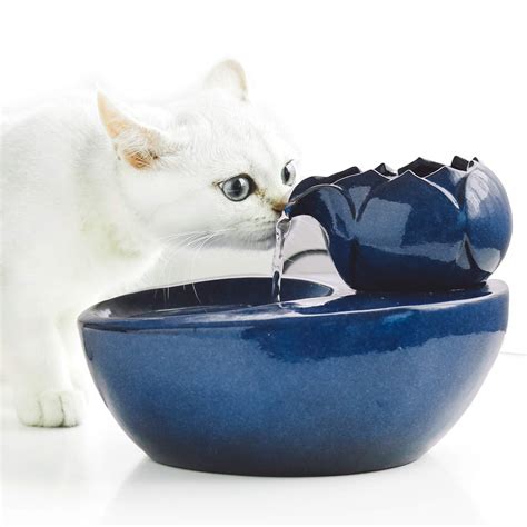 Snapklik.com : Aolnv Lotus Cat Water Fountain Ceramic, 15L Pet Fountain ...