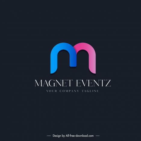 Magnet eventz logo design elements symmetric modern texts vectors stock ...