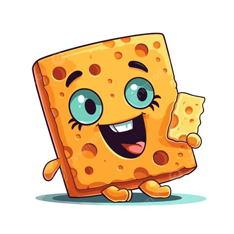 Cheez It Vector, Sticker Clipart Cute Cartoon Cheese Piece, Sticker ...