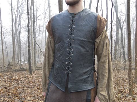 Custom Medieval Leather Tunic / Shirt Lace up Front and