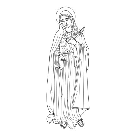 nuestra señora de los dolores vector ilustración esquema monocromo ...