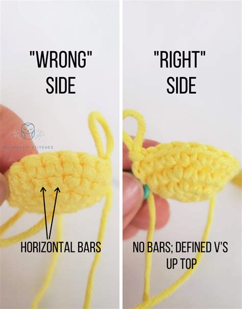 Wrong Vs. Right Side in Crochet Amigurumi | Crochet stitches tutorial ...