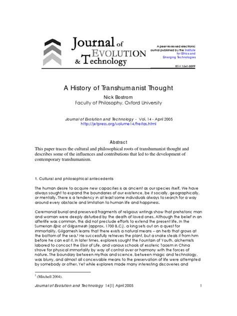 A History of Trans Humanist Thought | PDF