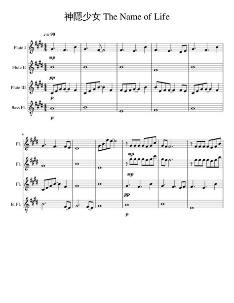 Flute Quartet Sheet music for Flute, Flute bass (Mixed Quartet ...